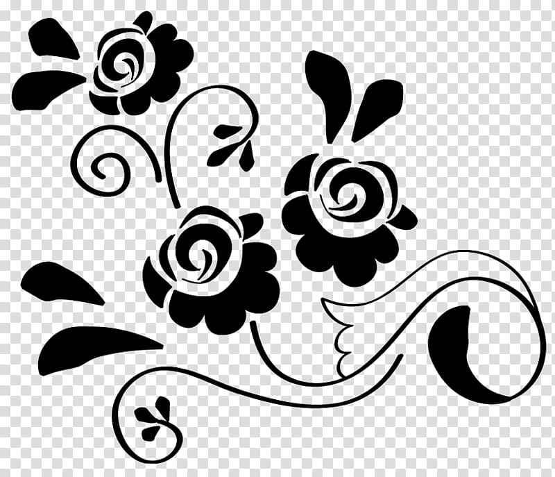 Flowers Design, black flower sketch transparent background PNG clipart