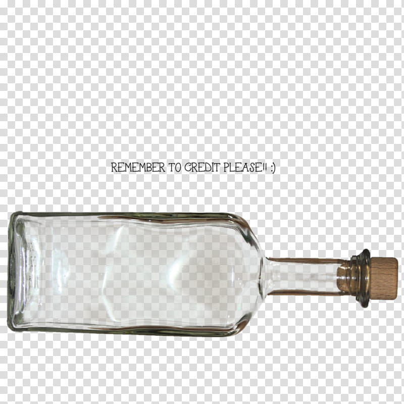 Clear Rum Bottle, clear glass bottle with cork close-up transparent background PNG clipart