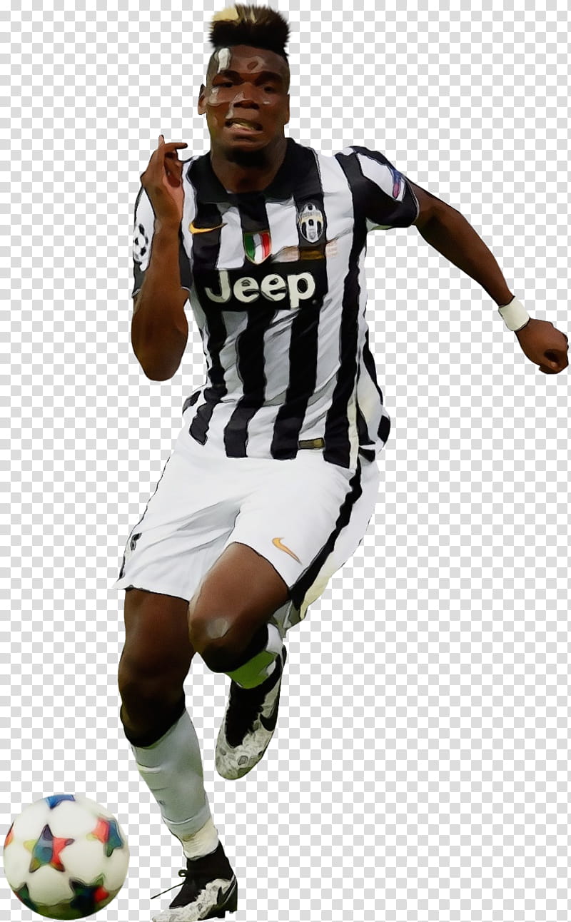 Football, Watercolor, Paint, Wet Ink, Paul Pogba, Jersey, Juventus Fc, Football Player transparent background PNG clipart
