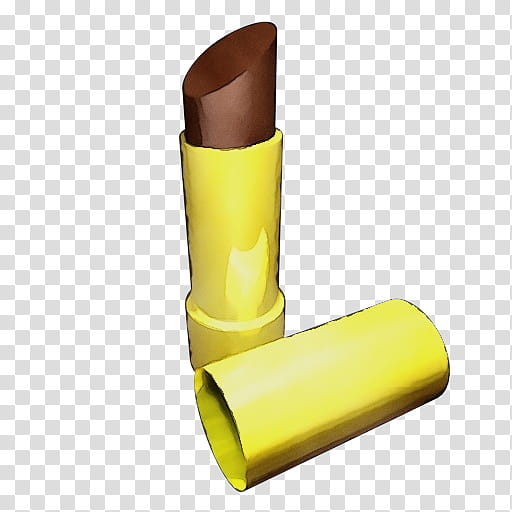 yellow beauty cosmetics lipstick material property, Watercolor, Paint, Wet Ink, Lip Care, Cylinder transparent background PNG clipart