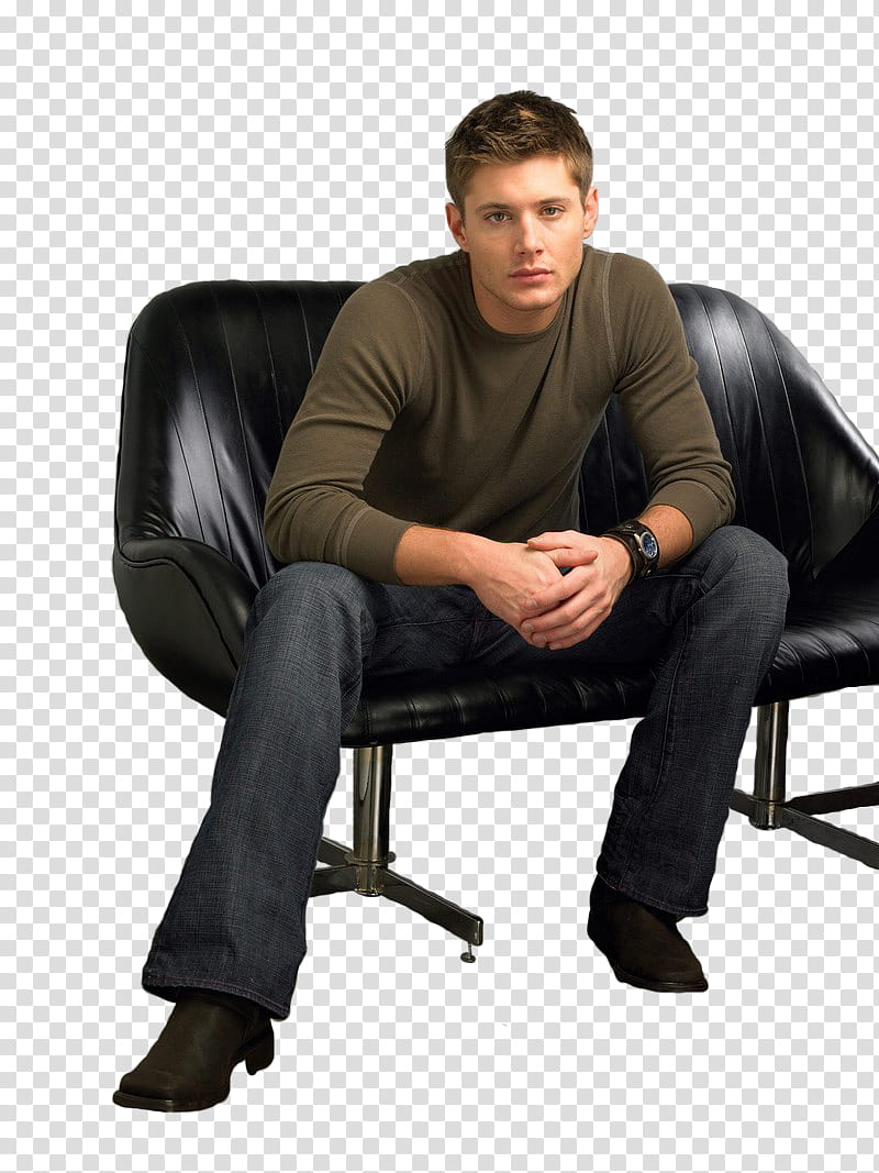 man sitting on sofa wearing brown sweater transparent background PNG clipart