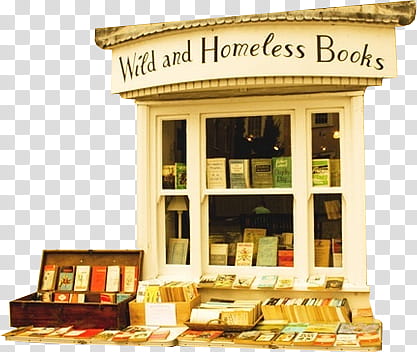 Wild and Homeless Books store facade transparent background PNG clipart