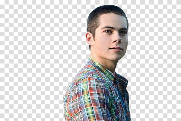 with Teen Wolf, men's blue, green, and red plaid button-up sport shirt transparent background PNG clipart