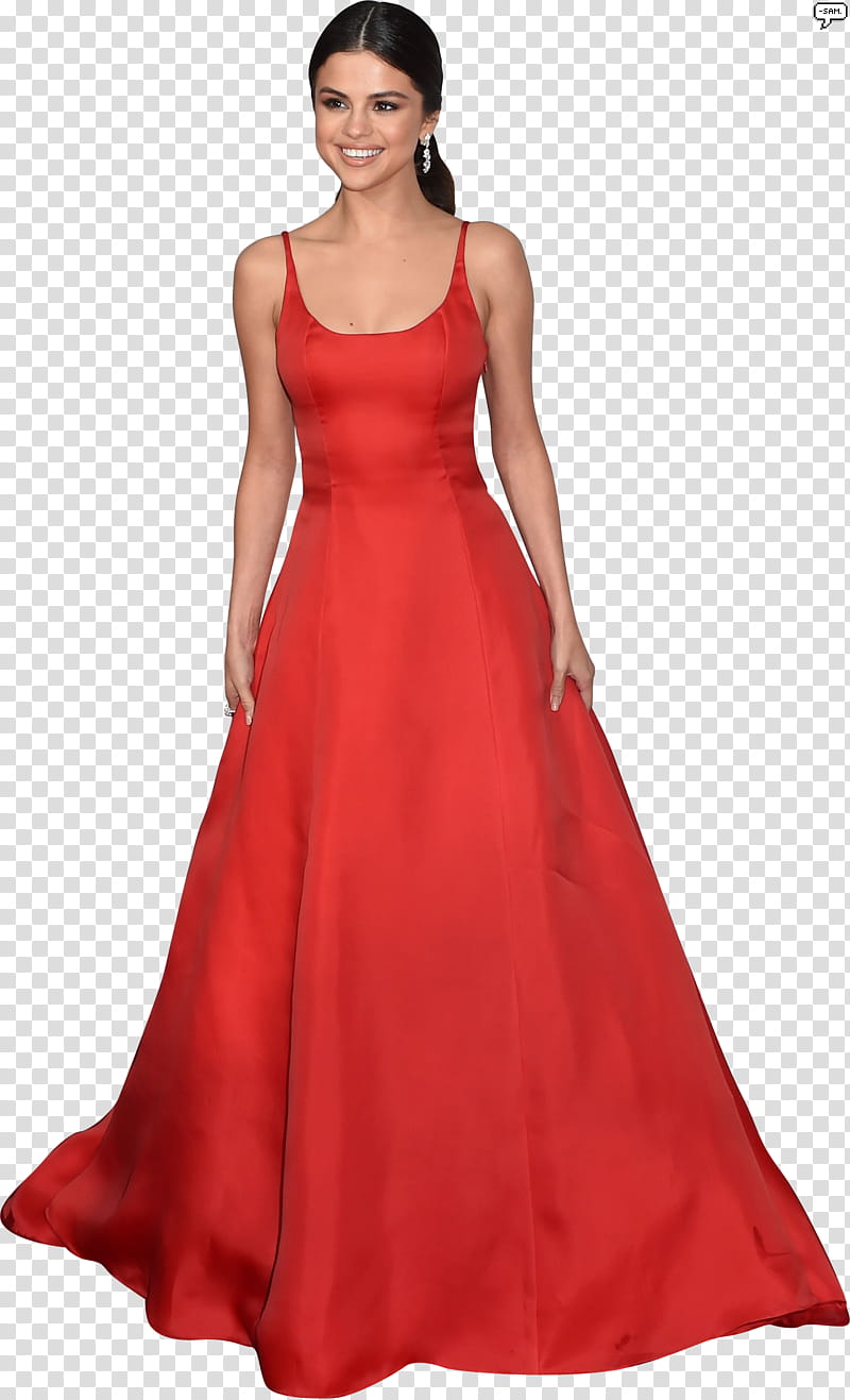 Selena Gomez, Selena Gomez with red dress transparent background PNG clipart