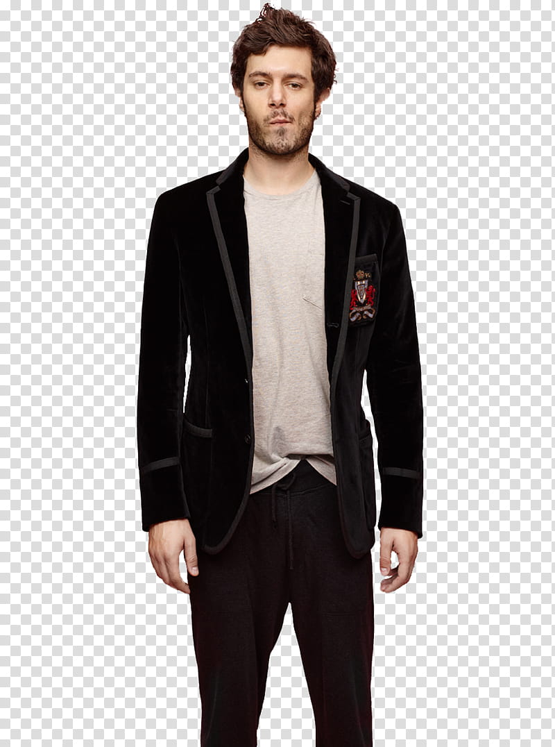 Adam Brody , man in black coat transparent background PNG clipart