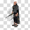 Spore GA Captain Darth Furor, man wearing cape and holding two swords transparent background PNG clipart