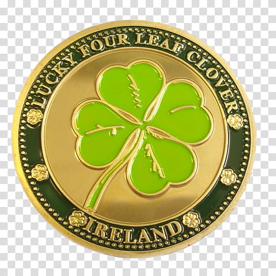 Four-leaf clover, Coin, Shamrock, Collecting, Ireland, Fourleaf Clover, Carrolls Irish Gifts, Coin Collecting transparent background PNG clipart
