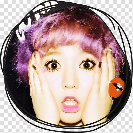 Sunny IGAB Circle Lines Folder Icon , Sunny , purple-haired woman being shocked transparent background PNG clipart