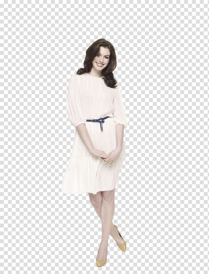 Anne Hathaway, Anne Hathaway wearing white dress transparent background PNG clipart