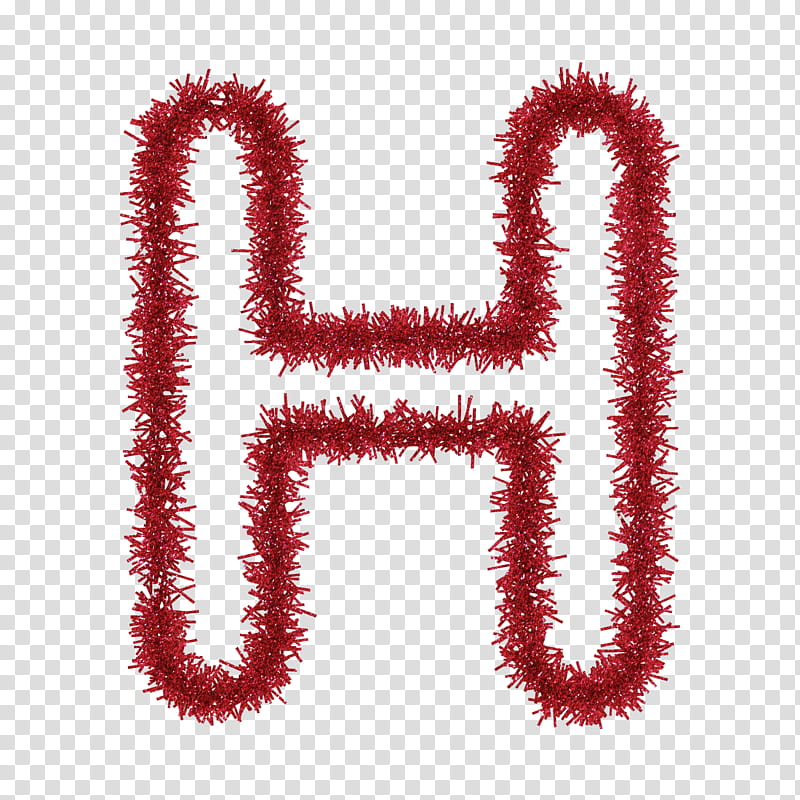 TINSEL CAPITAL LETTERS s, red h symbol transparent background PNG clipart