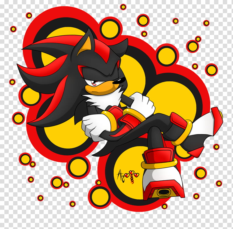 Shadow the Hedgehog doodle, black and red character art transparent background PNG clipart