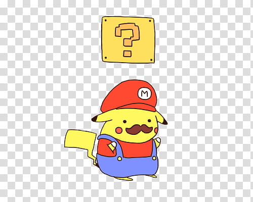 Pokemon Pikachu wearing Mario hat transparent background PNG clipart