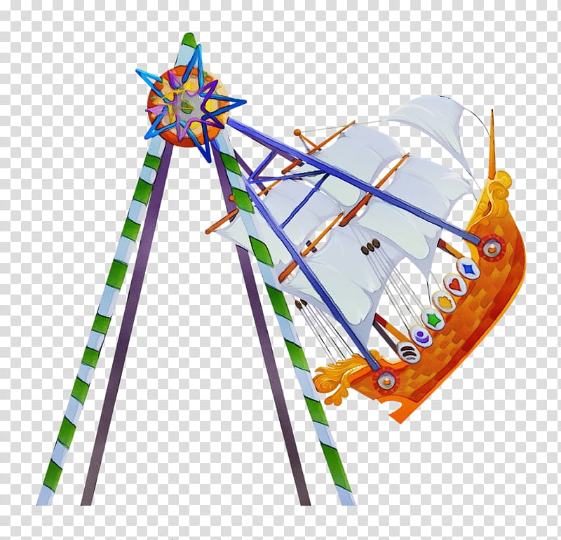 amusement park pole amusement ride, Watercolor, Paint, Wet Ink transparent background PNG clipart