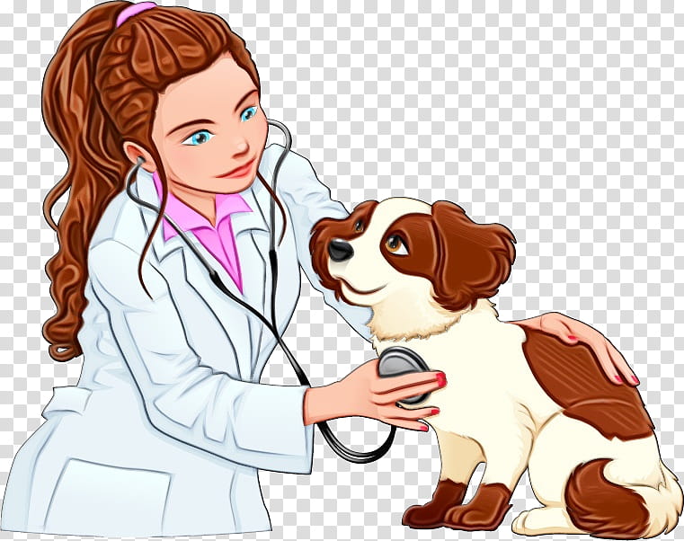 dog cartoon companion dog spaniel, Watercolor, Paint, Wet Ink, Brittany, Sporting Group, Cavalier King Charles Spaniel transparent background PNG clipart
