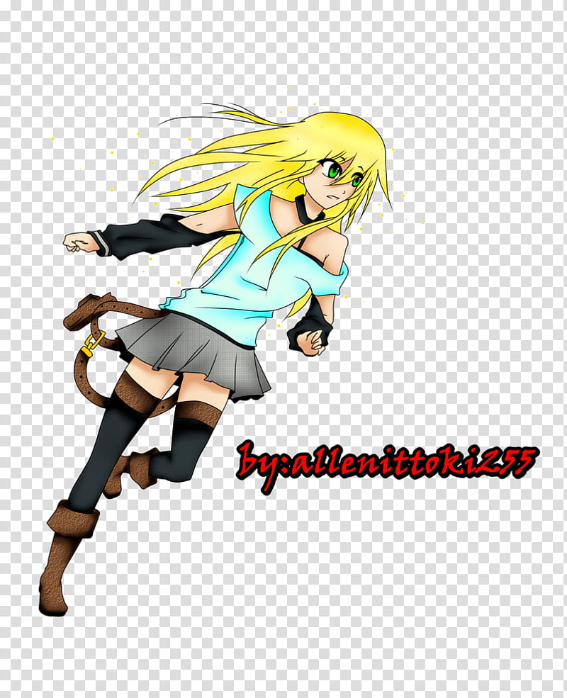 Anime Girl Running Render, yellow-haired female anime character illustratio transparent background PNG clipart
