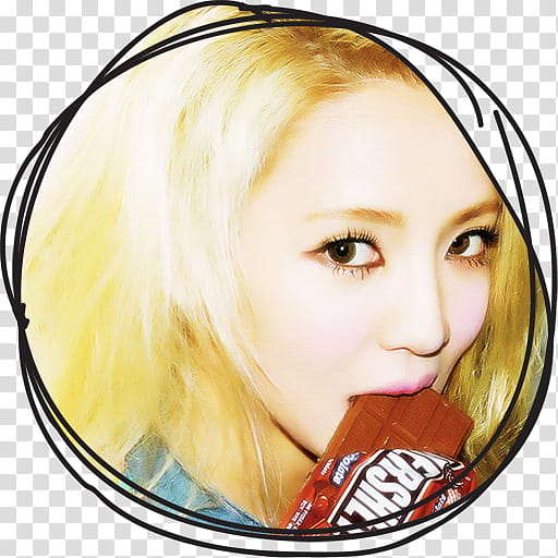 Hyoyeon IGAB Circle Lines Folder Icon , Hyoyeon , woman biting bar of chocolate transparent background PNG clipart