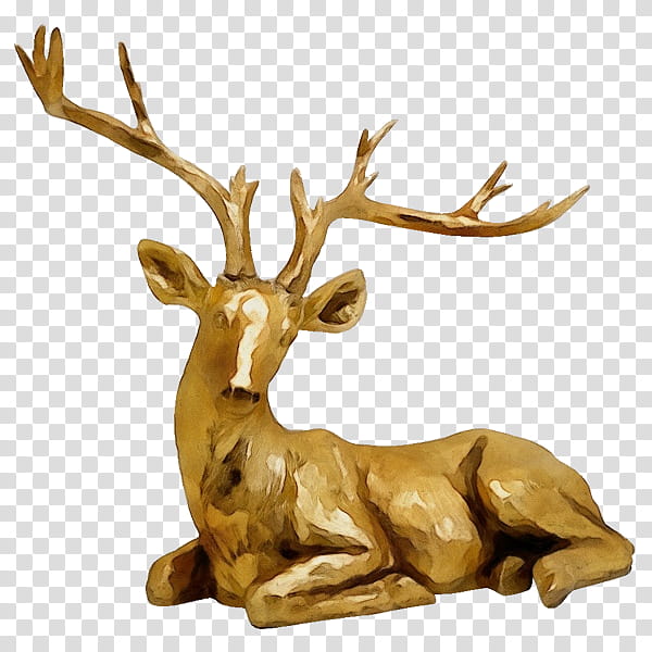 Reindeer, Watercolor, Paint, Wet Ink, Elk, Sculpture, Statue, Bronze Sculpture transparent background PNG clipart