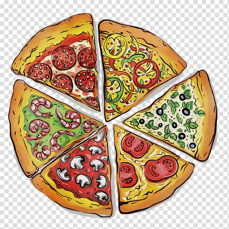 food junk food food group dish cuisine, Watercolor, Paint, Wet Ink, Fast Food, Pizza, Pepperoni transparent background PNG clipart