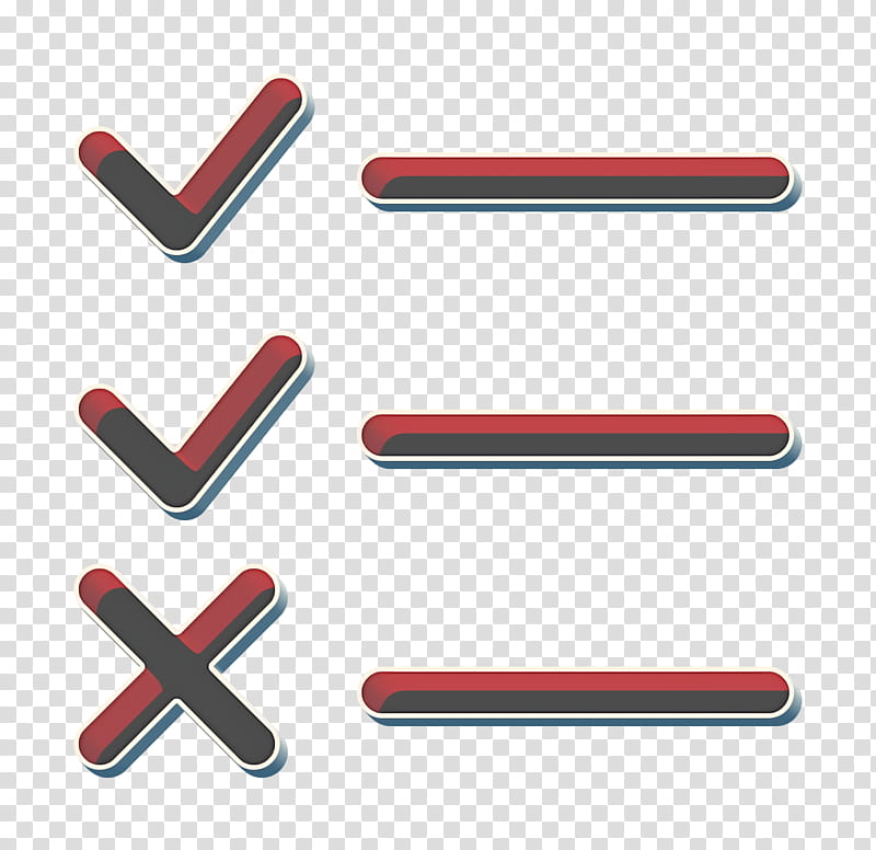 checklist icon checkmark icon done icon, Red, Line, Material Property, Rectangle transparent background PNG clipart