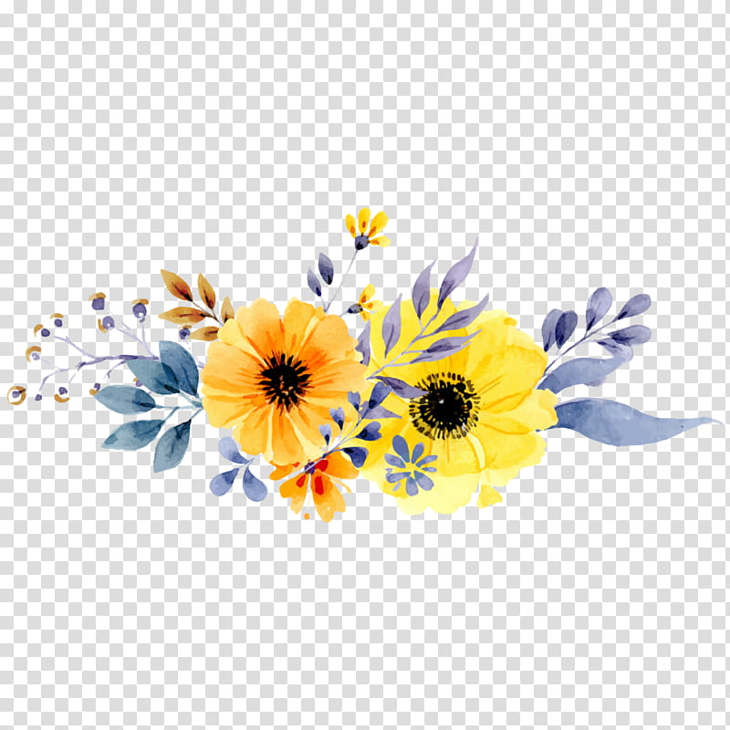 Bouquet Of Flowers Drawing, Watercolor Flowers, Watercolor Painting, Floral Design, Flower Bouquet, Yellow, Cut Flowers, Plant transparent background PNG clipart