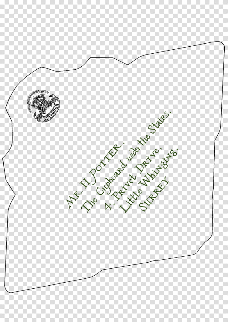 Hogwarts Letter, Mr. H. Potter text transparent background PNG clipart