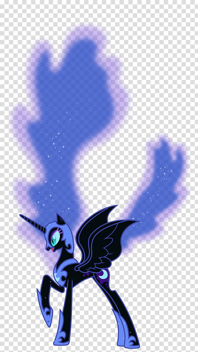 Nightmare Moon Showing Off, blue and black My Little Pony character illustration transparent background PNG clipart