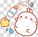 Molang, milk emoji transparent background PNG clipart