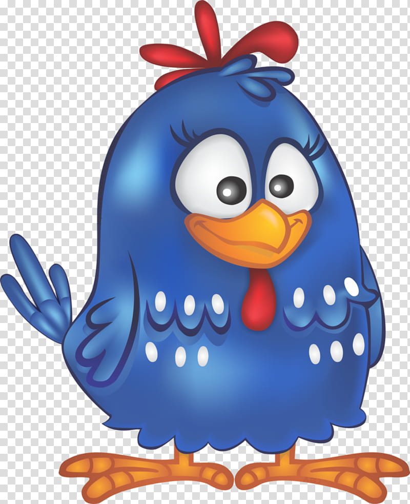 Galinha Pintadinha, blue and red chicken illustration transparent background PNG clipart