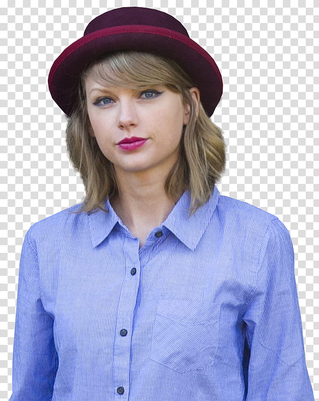 Taylor Swift, woman in blue dress shirt transparent background PNG clipart