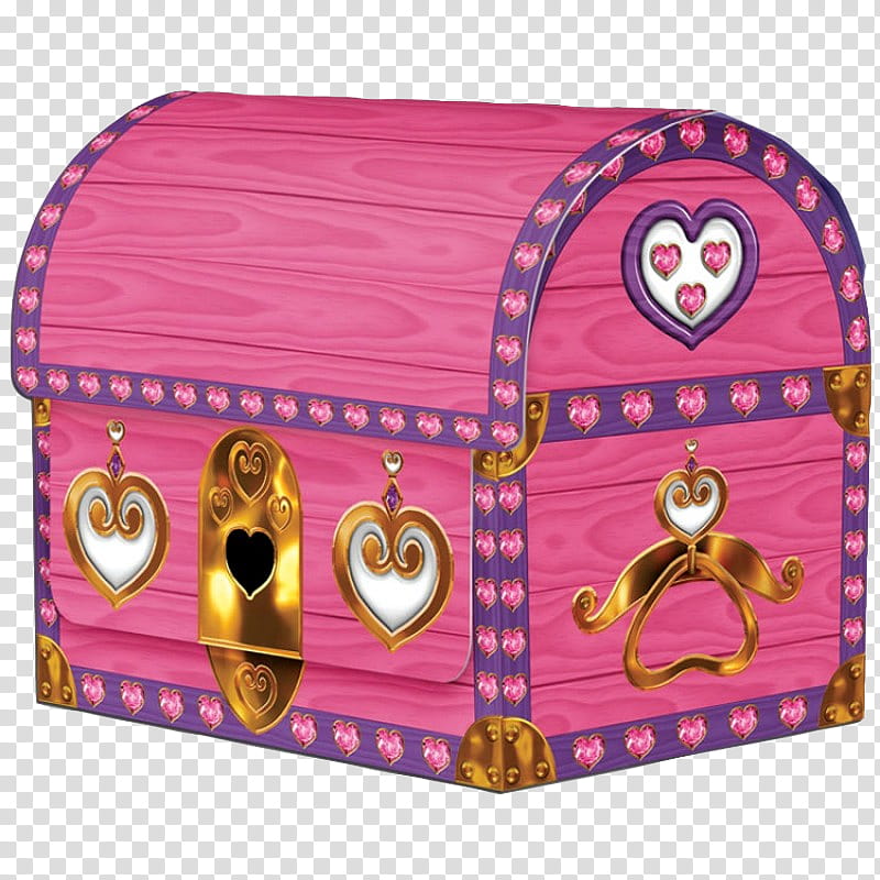 Princess, pink, purple, and gold chest box illustration transparent background PNG clipart