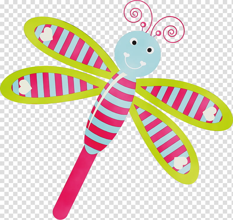 Pollinator Line Pink M Infant Toy, Watercolor, Paint, Wet Ink, Dragonflies And Damseflies, Baby Toys, Automotive Wheel System transparent background PNG clipart
