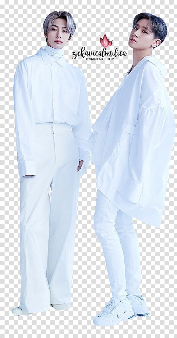 Monsta X Are You There, man in white suit transparent background PNG clipart