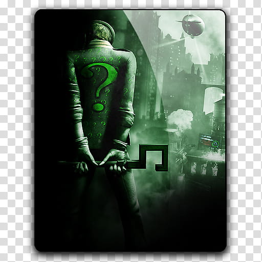 Batman Arkham City icon, Batman_Arkham_City v riddler green transparent background PNG clipart