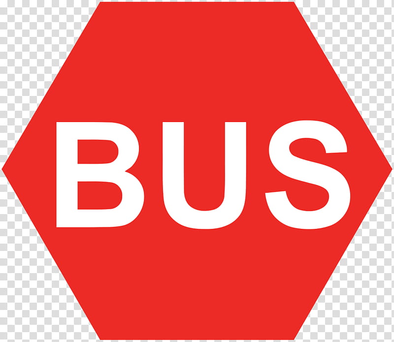 Hexagon, Logo, Bus, Red, Traffic Sign, Symbol, Stop Sign, Public Transport transparent background PNG clipart