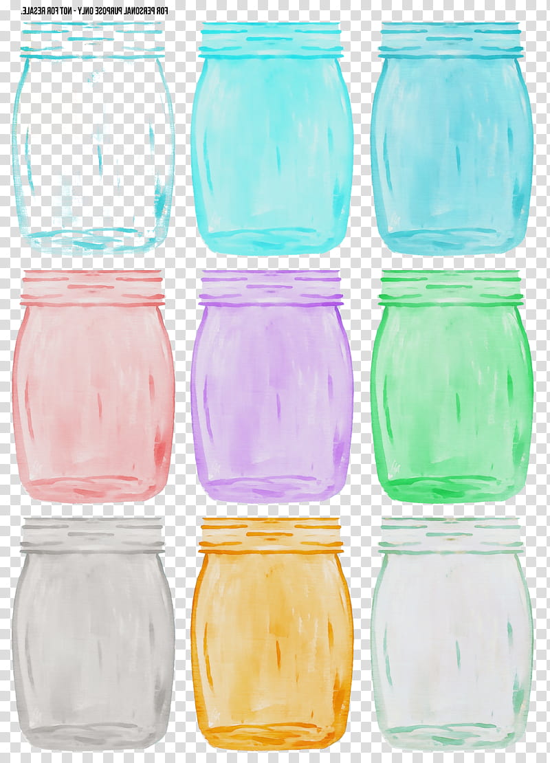 Plastic bottle, Watercolor, Paint, Wet Ink, Food Storage Containers, Mason Jar, Drinkware, Glass transparent background PNG clipart