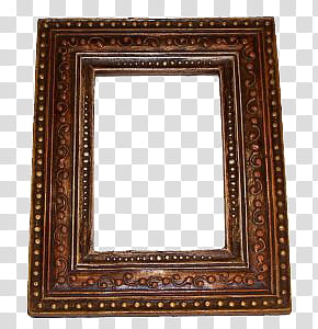 Frames Set Trasparent BG, rectangular brown floral wooden frame transparent background PNG clipart