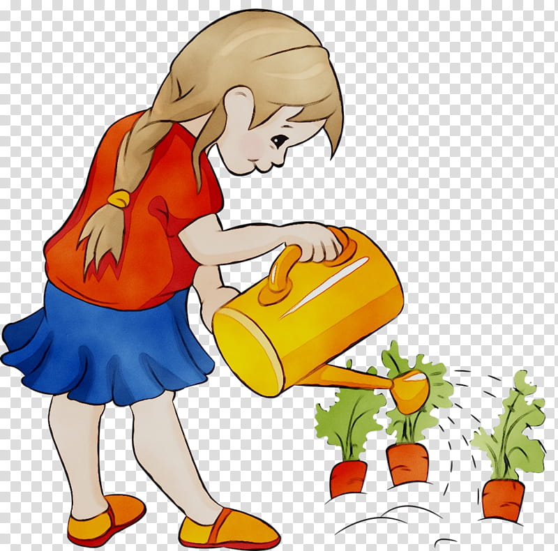 Child, Watering Cans, Drawing, Garden, Document, Plants, Silhouette, Housekeeping transparent background PNG clipart