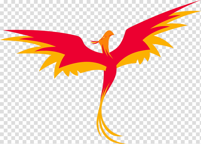 Phenix, red and yellow bird illustration transparent background PNG clipart