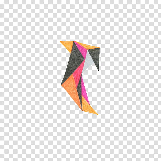Summer , black, pink, and orange origami transparent background PNG clipart
