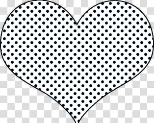 white and black polka-dot heart transparent background PNG clipart