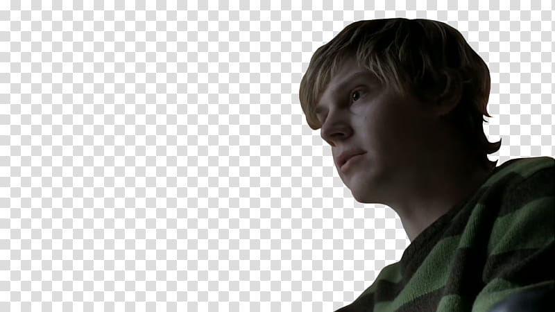 Evan Peters , boy wearing green and black striped top transparent background PNG clipart