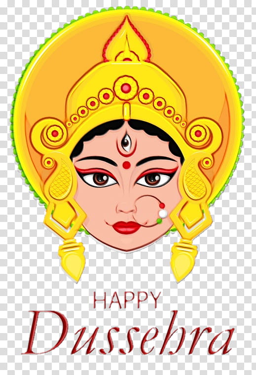 Onam Happy, Dussehra, Greeting Note Cards, Durga, Festival, Fotolia, Head, Yellow transparent background PNG clipart