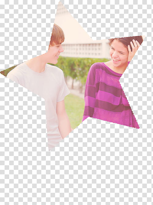 Selena Gomez and Justin Beiber walking holding hands transparent background PNG clipart