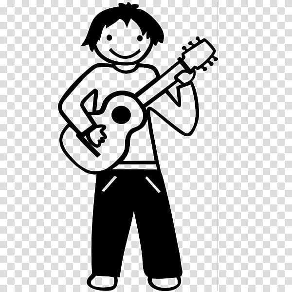 Family Silhouette, Sticker, White, Black, Child, Color, Vinyl Group, Guitar transparent background PNG clipart