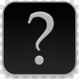 Albook extended dark , square black and gray Question Mark icon transparent background PNG clipart
