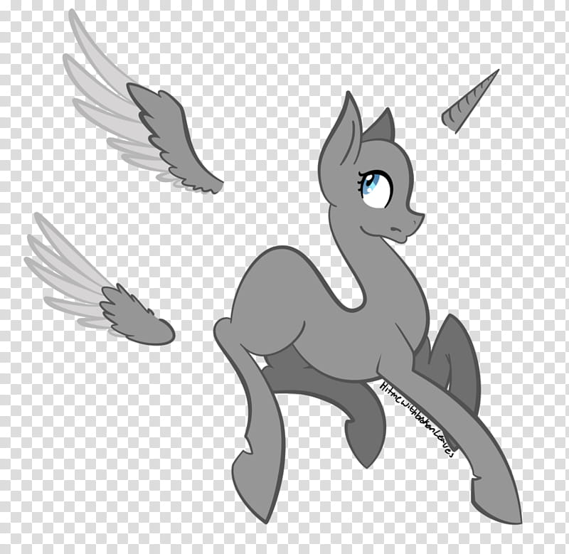 FU Pony Base, gray unicorn with wings illustration transparent background PNG clipart