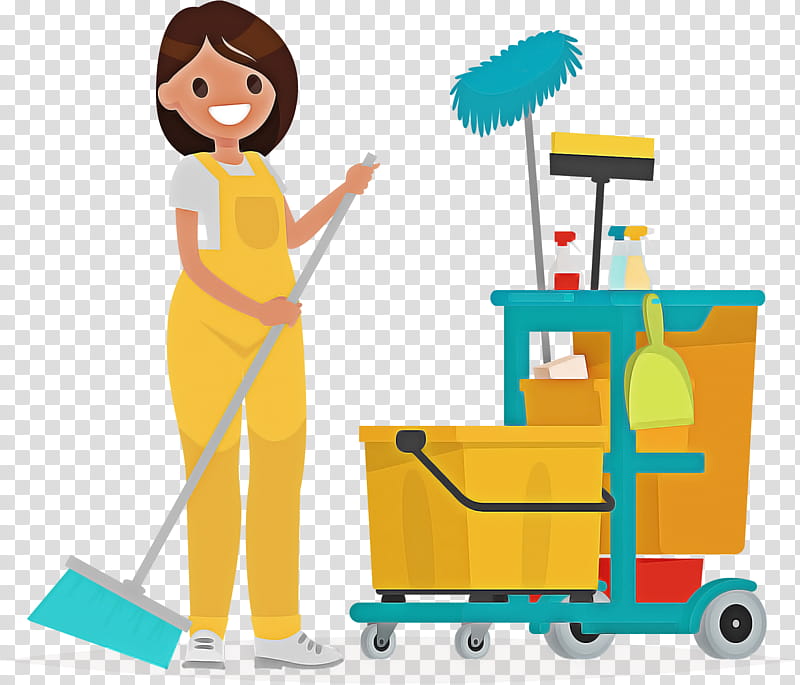 cartoon toy cleanliness vehicle relocation, Cartoon, Charwoman transparent background PNG clipart