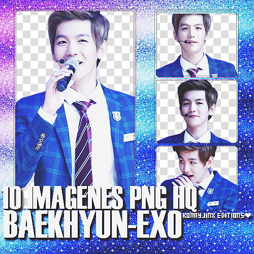 O BaekHyun EXO, man in blue suit jacket collage transparent background PNG clipart