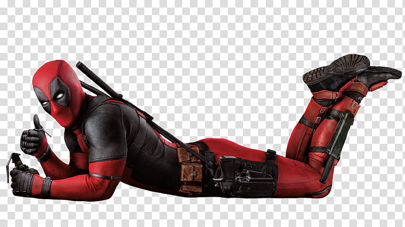 Deadpool, Deadpool laying transparent background PNG clipart
