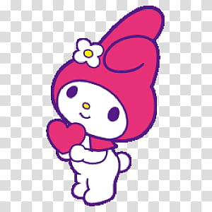 My Melody S , white and red cartoon character illustration transparent background PNG clipart